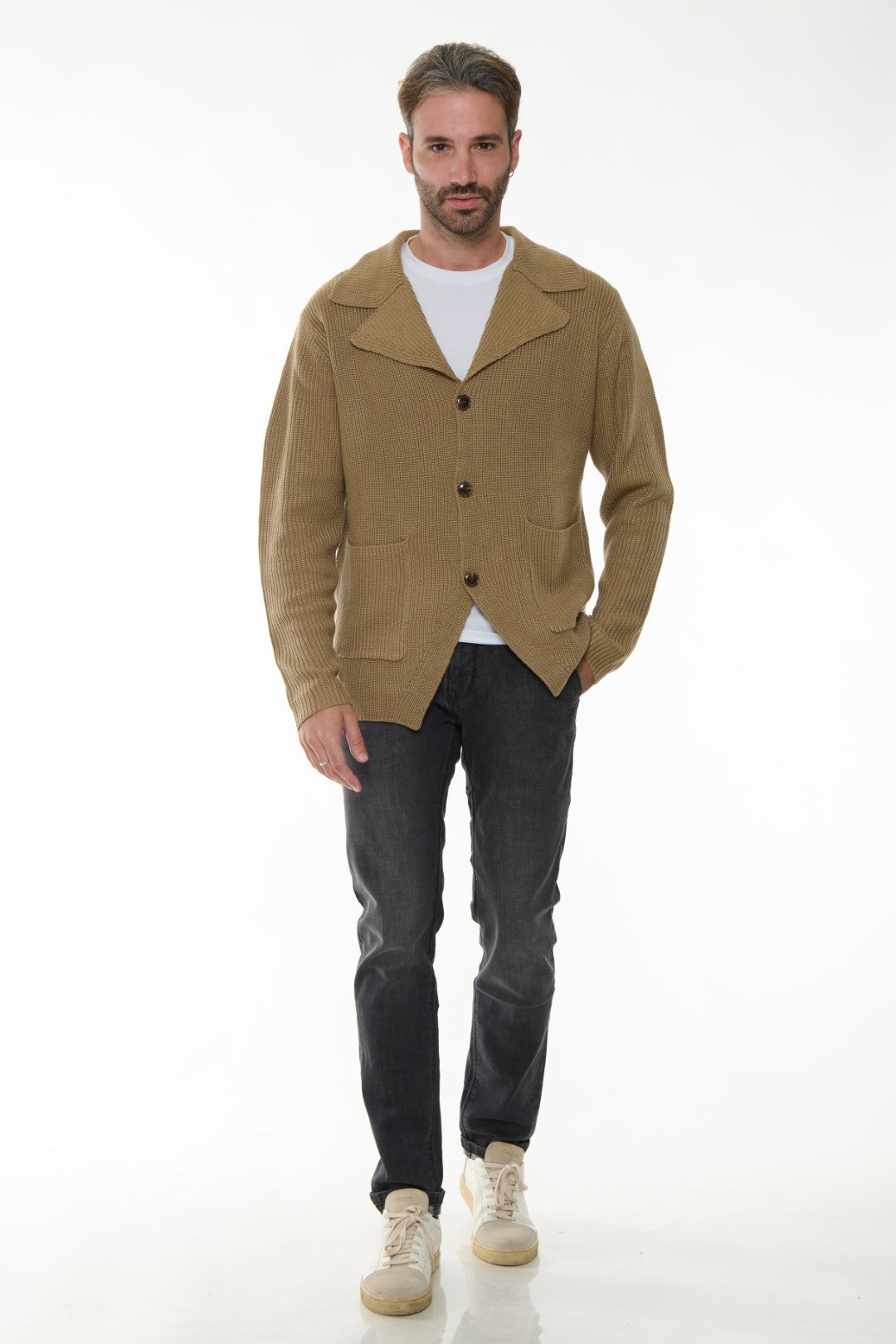 Cardigan con collo revers