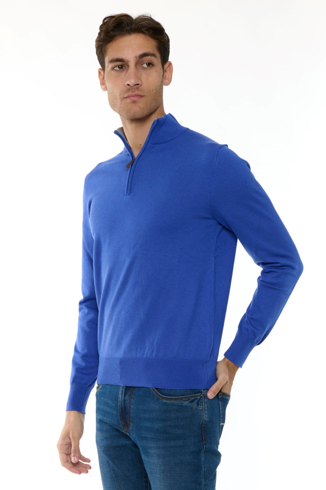 Cashmere Blend Half-Neck Sweater