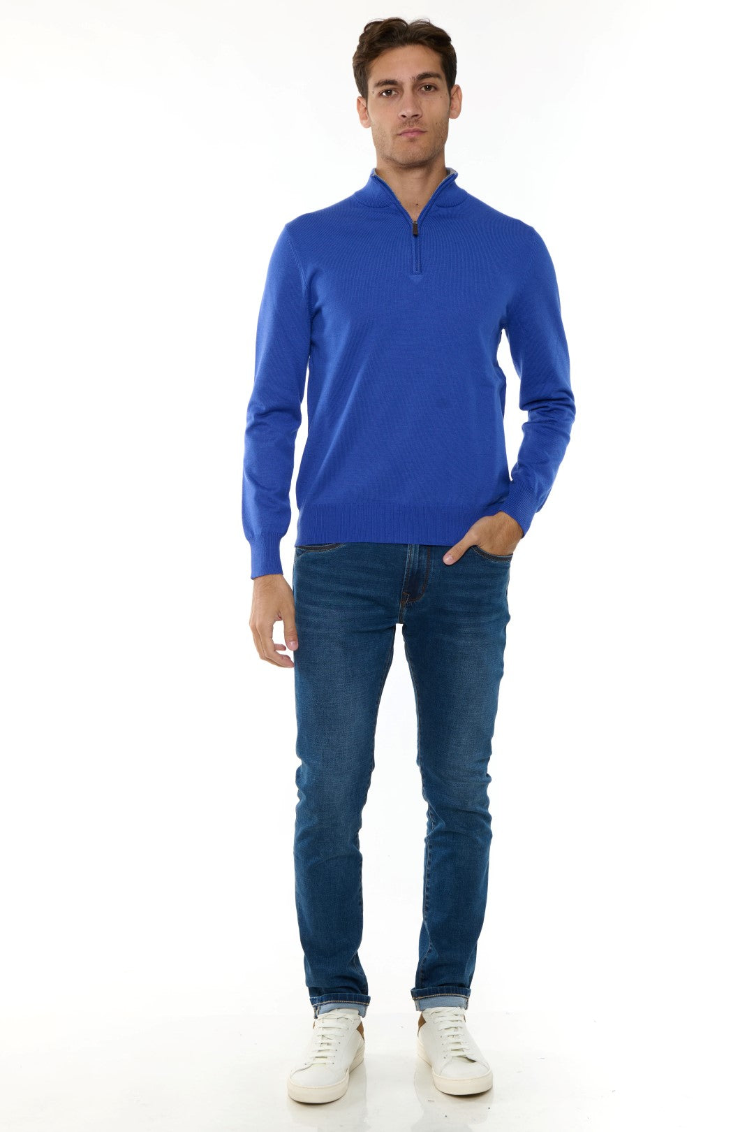 Cashmere Blend Half-Neck Sweater