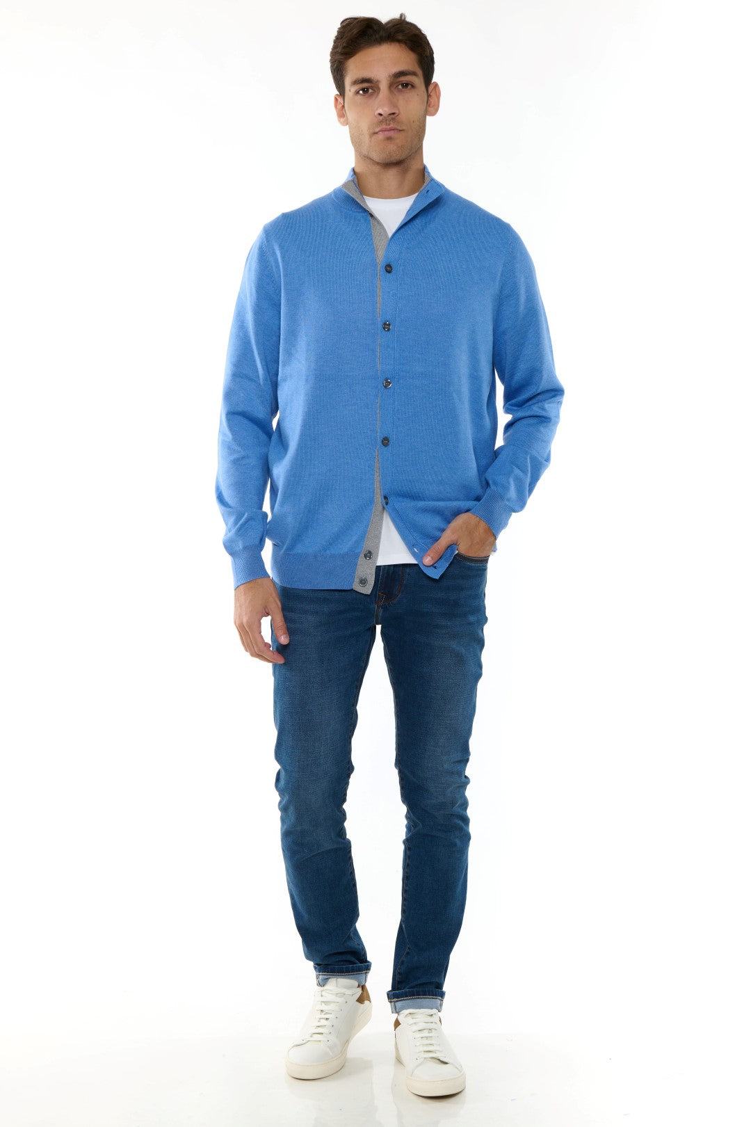 Cardigan MezzoCollo Misto Cashmere