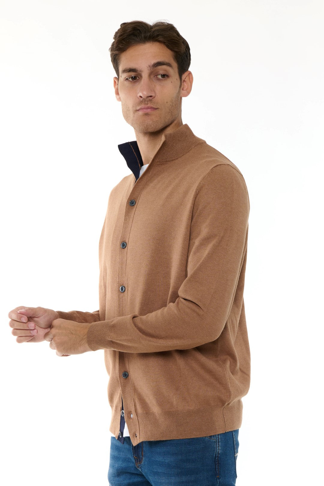 Cardigan MezzoCollo Misto Cashmere
