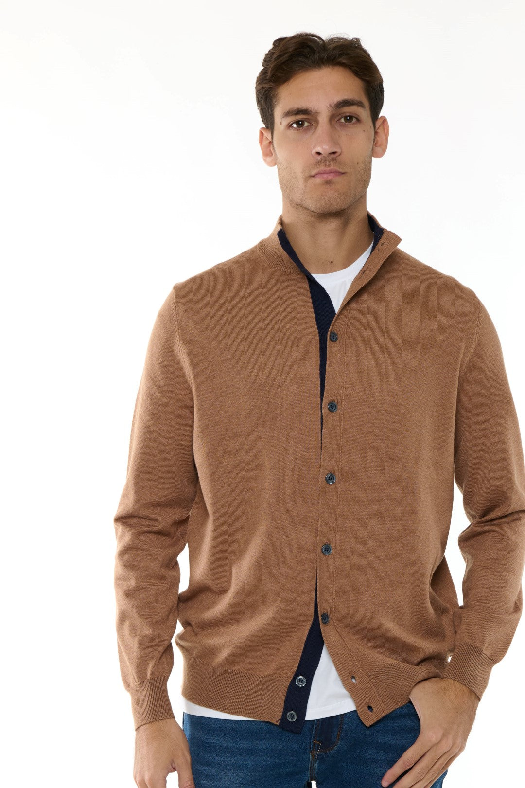 Cardigan MezzoCollo Misto Cashmere