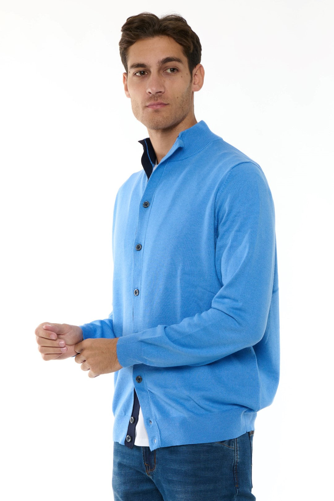 Cardigan MezzoCollo Misto Cashmere