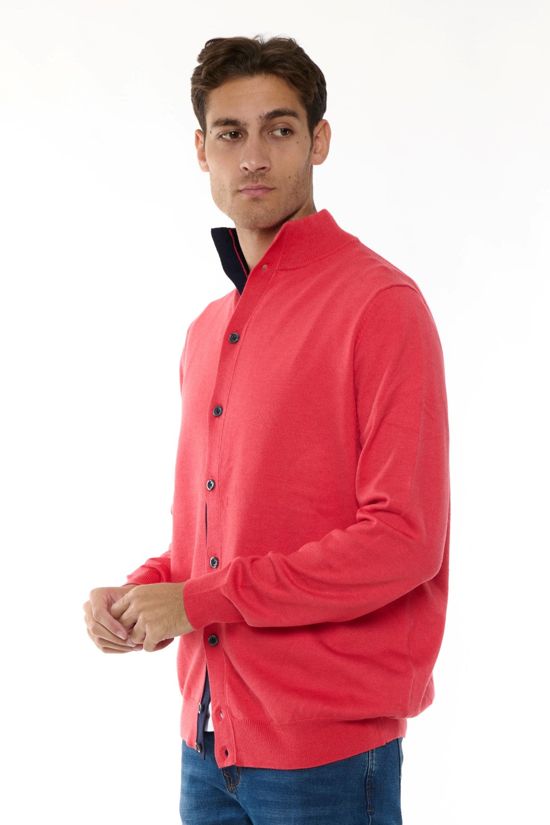 Cardigan MezzoCollo Misto Cashmere