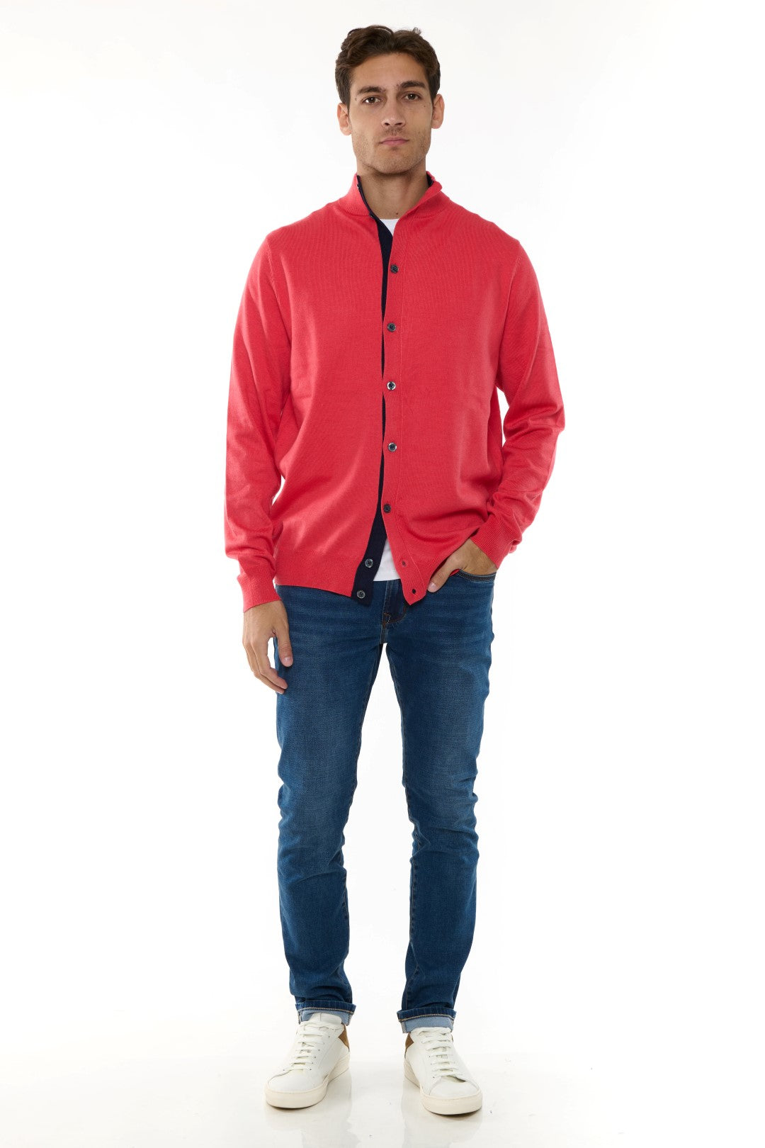 Cardigan MezzoCollo Misto Cashmere