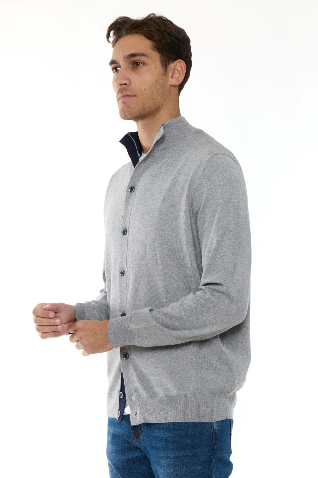 Cardigan MezzoCollo Misto Cashmere