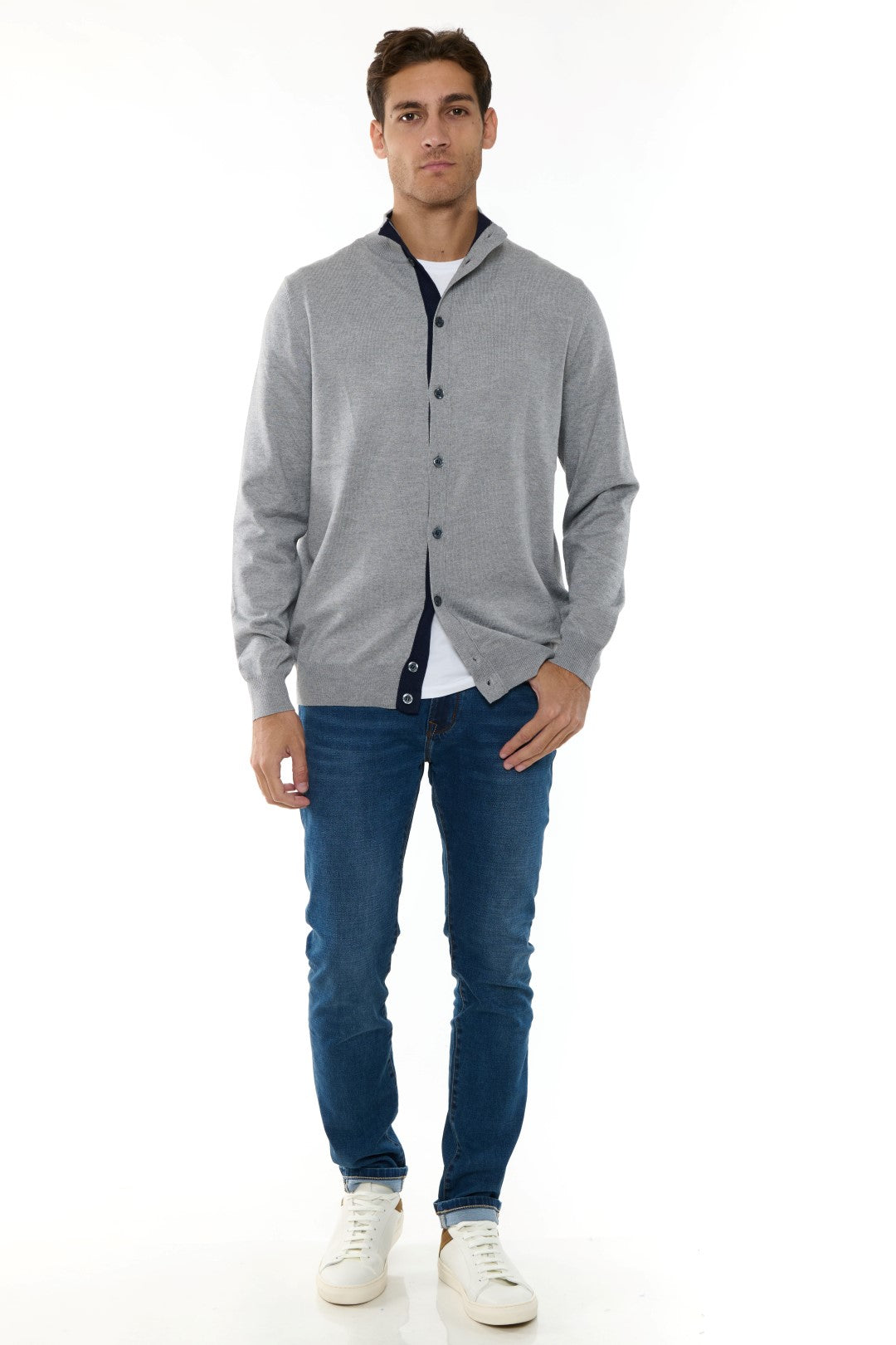 Cardigan MezzoCollo Misto Cashmere