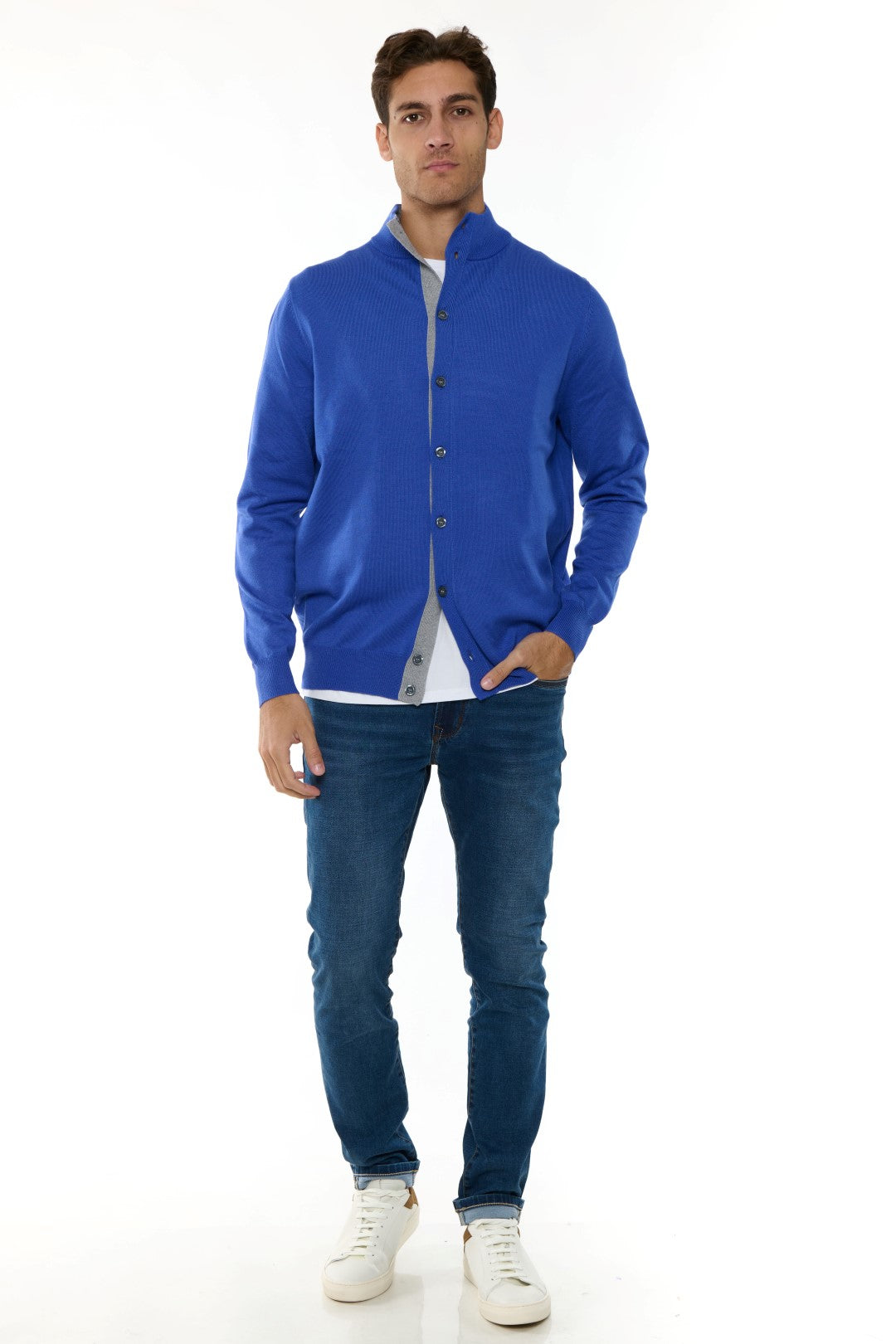 Cardigan MezzoCollo Misto Cashmere