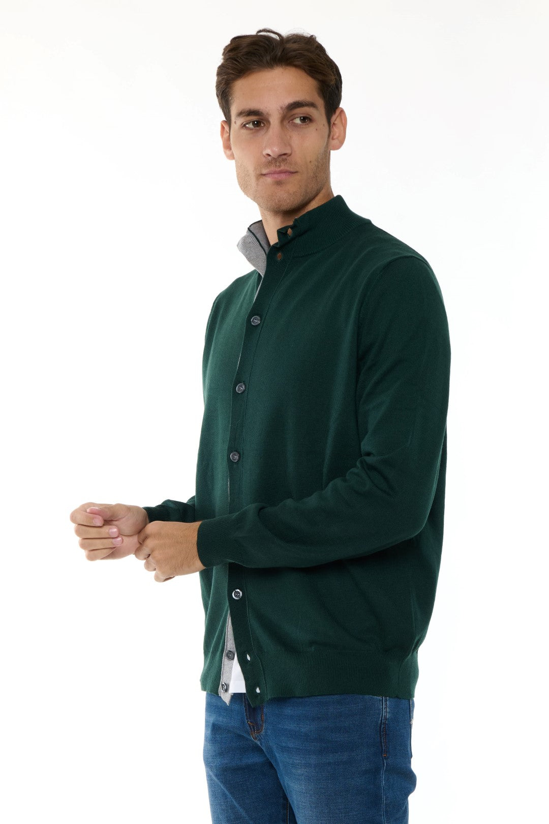 Cardigan MezzoCollo Misto Cashmere
