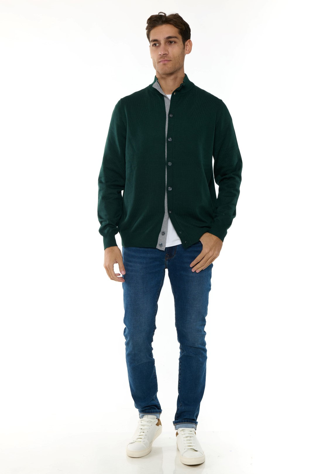 Cardigan MezzoCollo Misto Cashmere