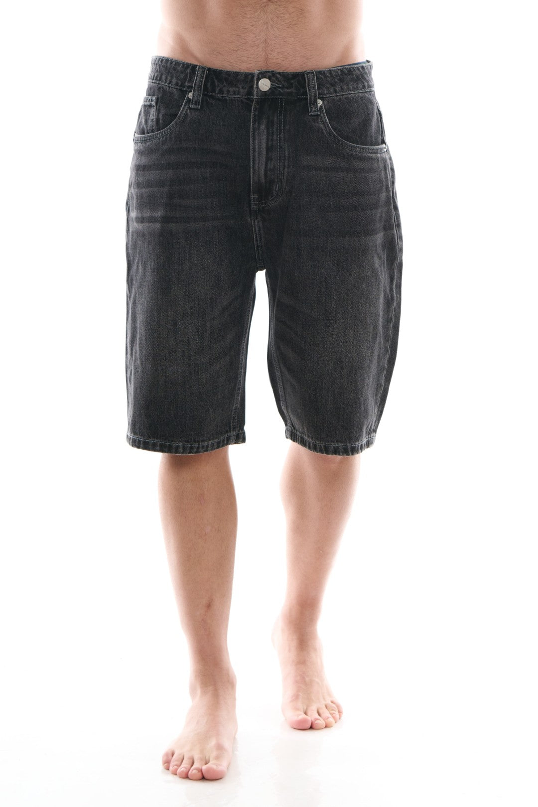 Bermuda in Denim Nero Baggy