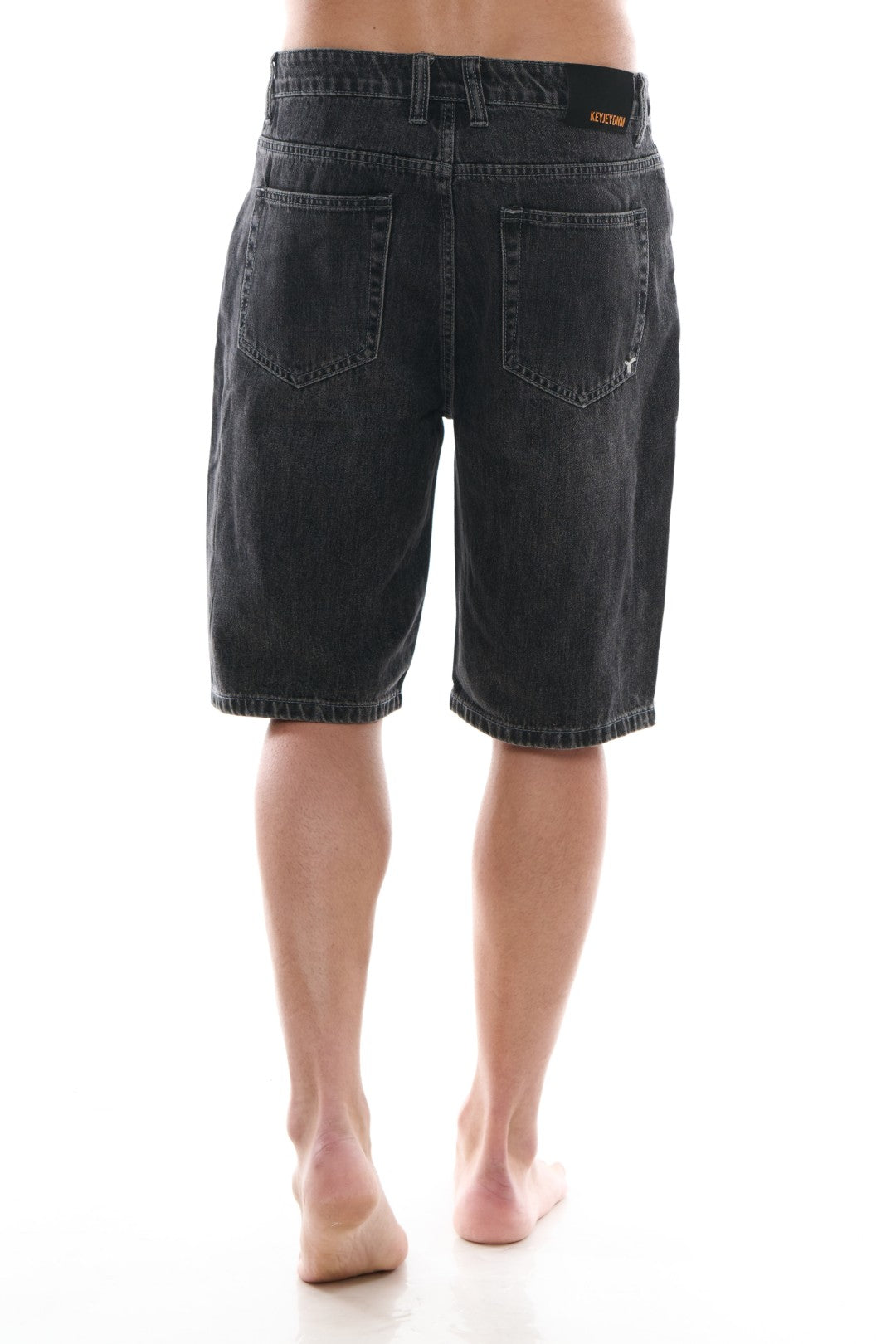 Bermuda in Denim Nero Baggy