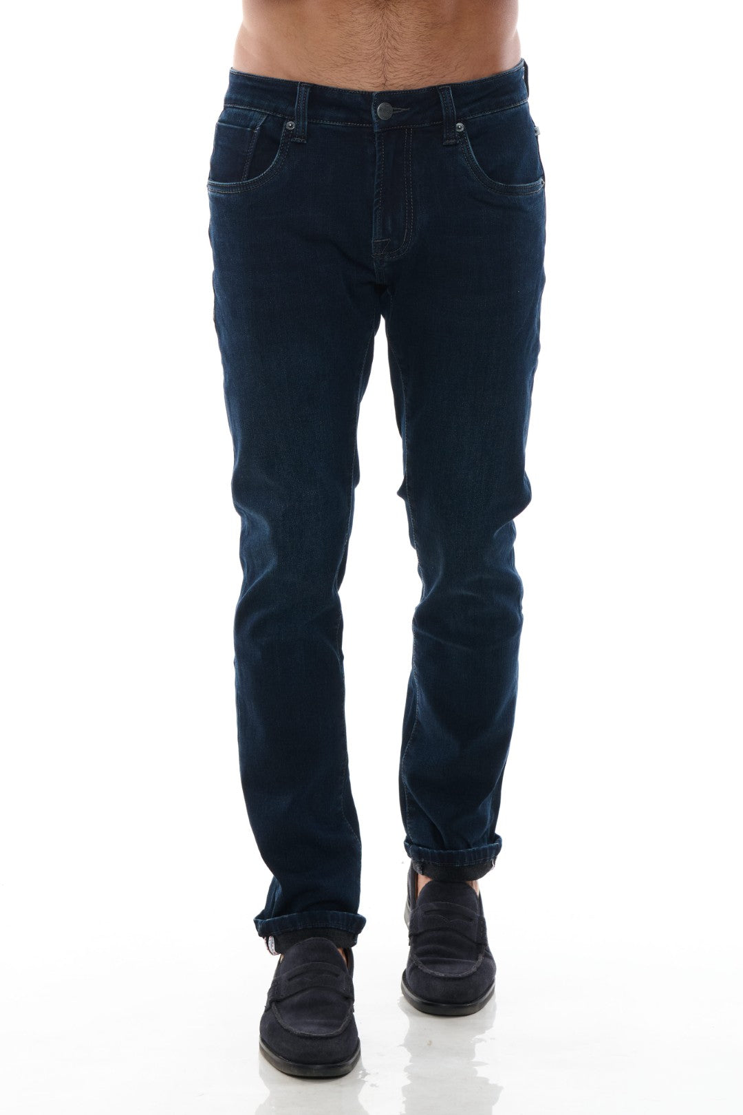Jeans 5 Tasche Tessuto Doppiato