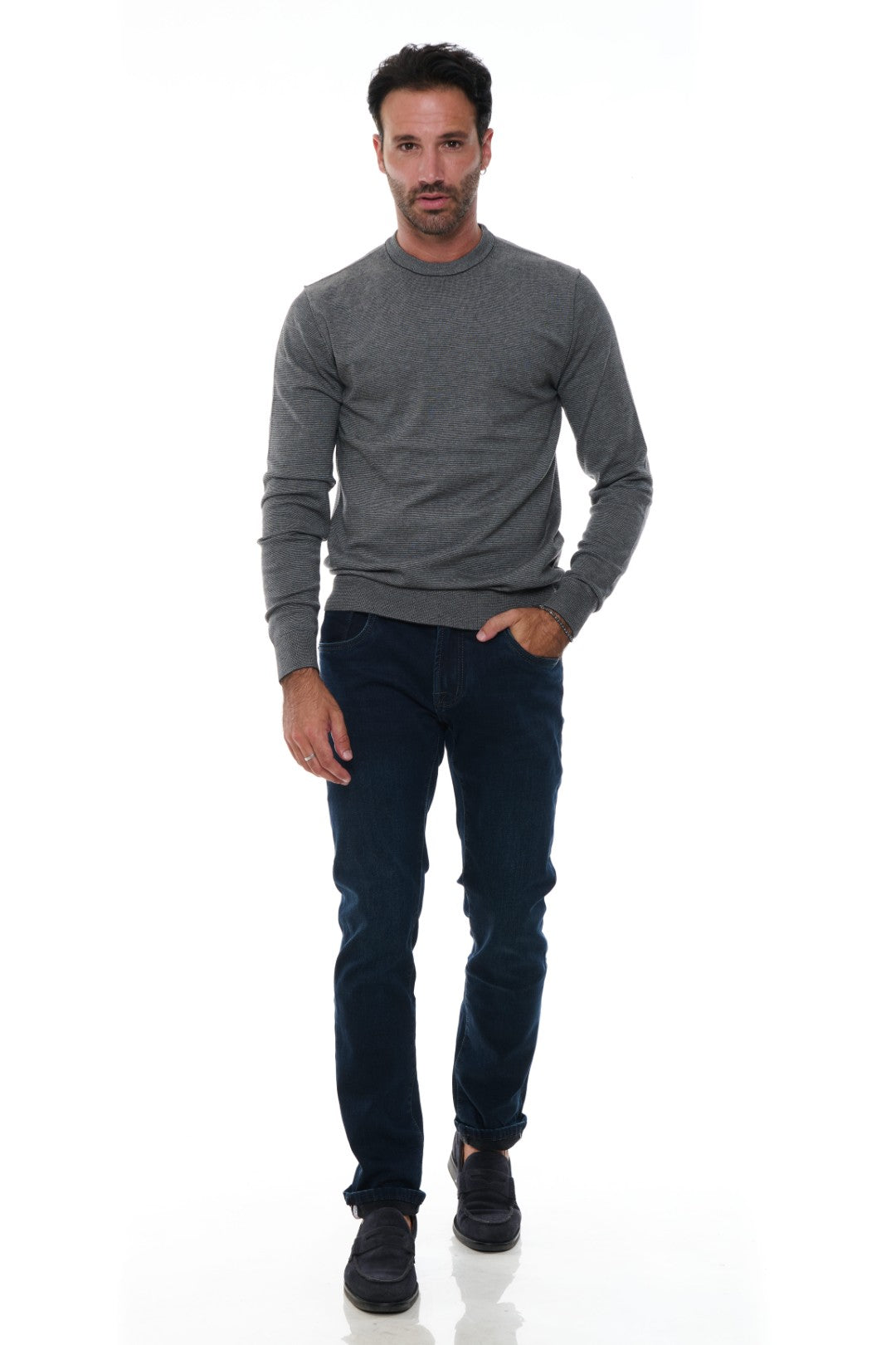 Jeans 5 Tasche Tessuto Doppiato