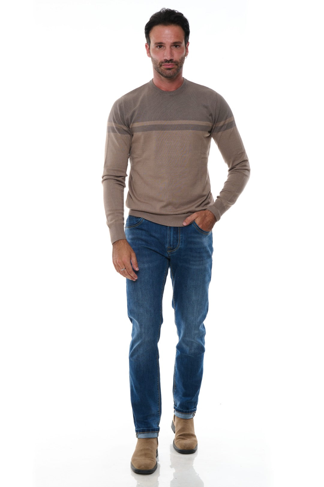 Jeans con tasche bordate