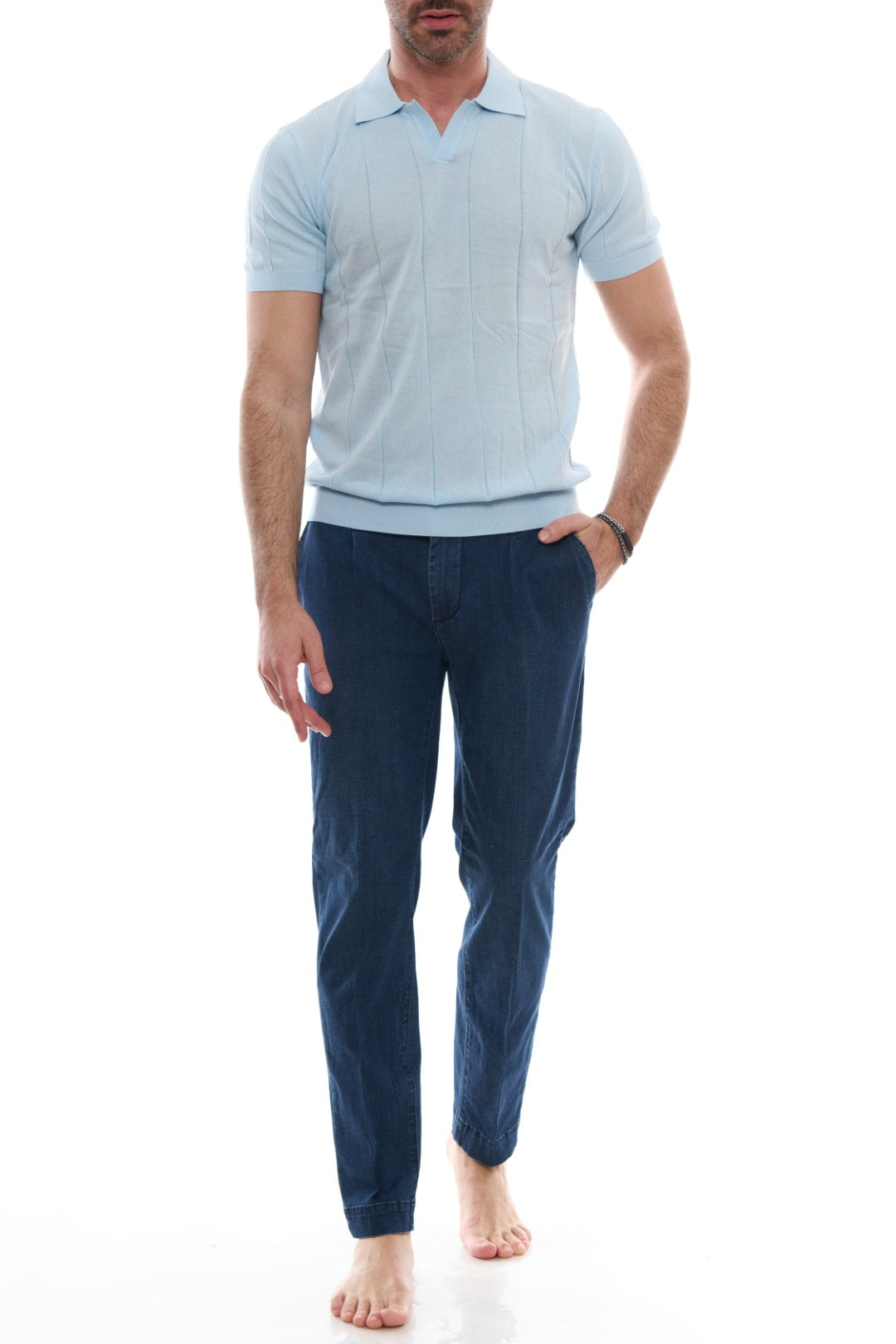 Pantalone Tasca America con Pinces Denim Light