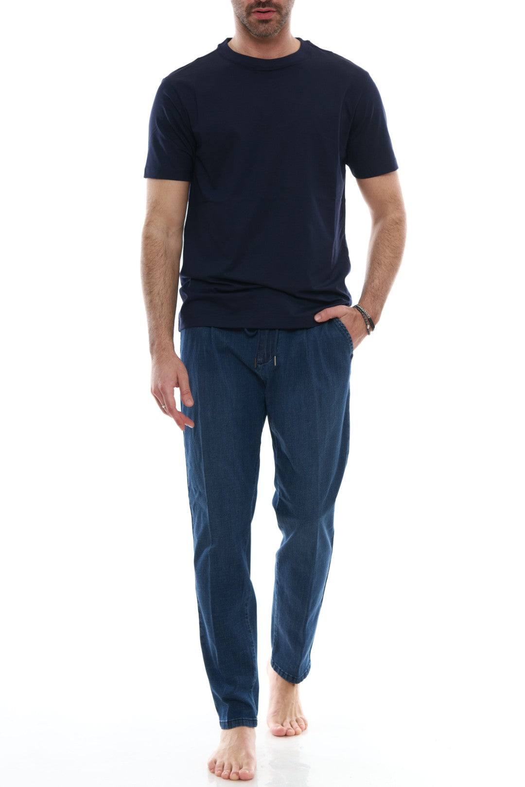 Pantalone Tasca America Coulisse Denim Light