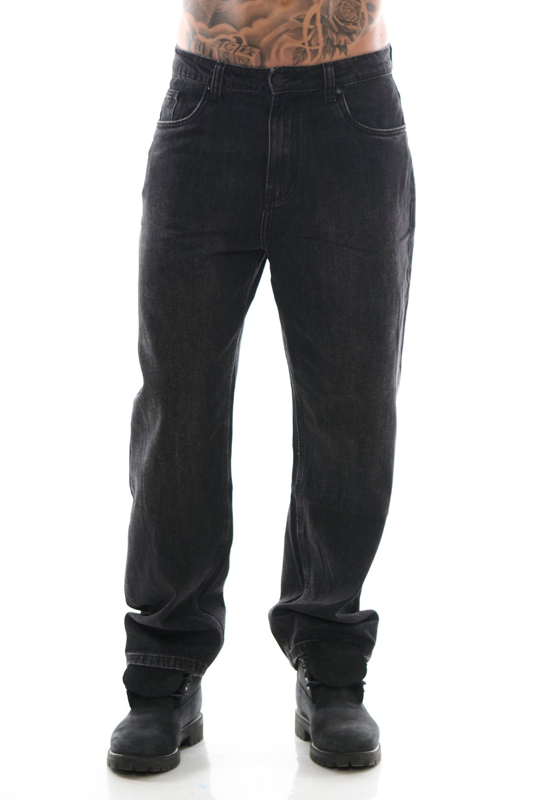 Jeans 5 tasche Baggy Denim Nero