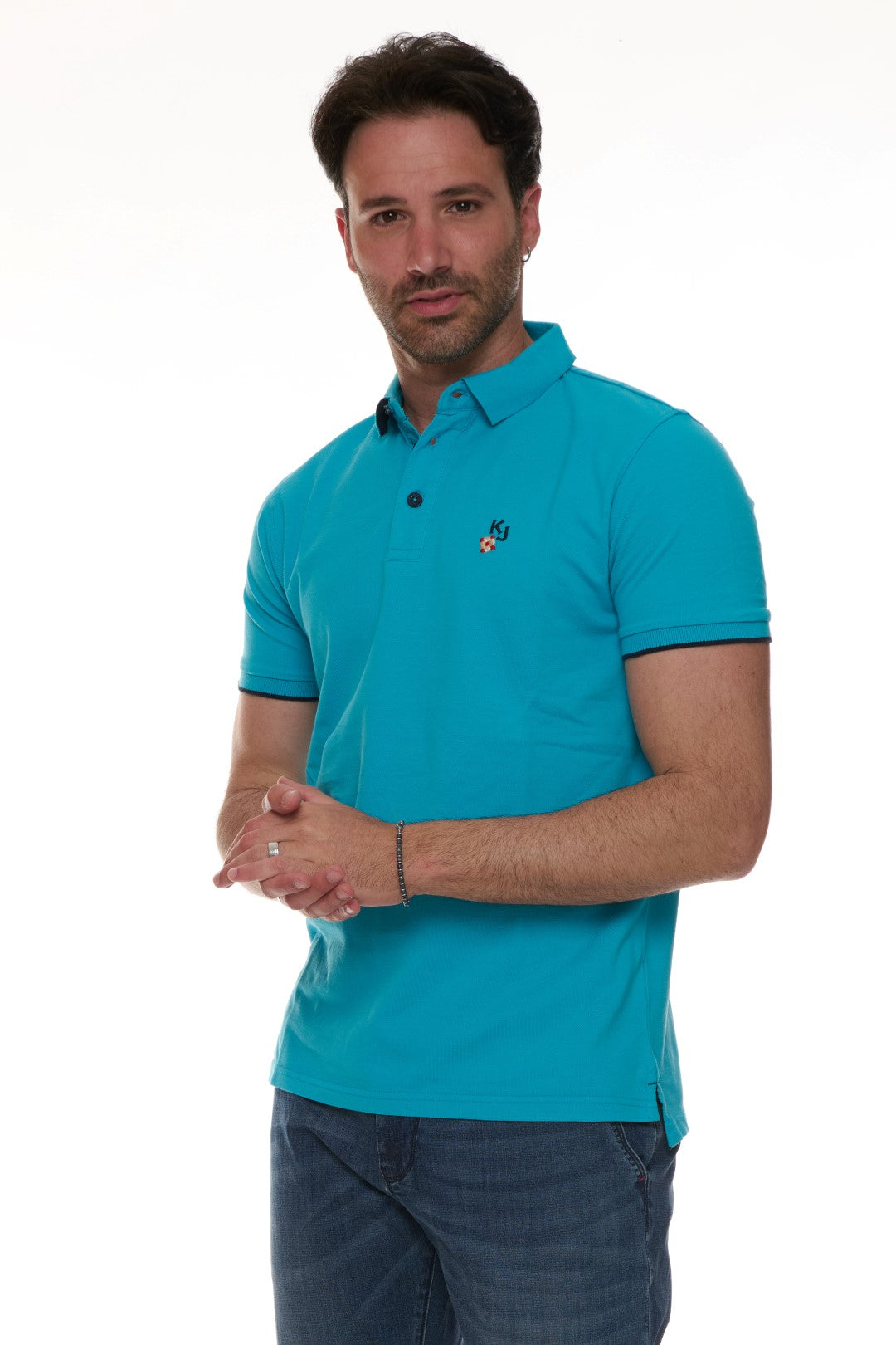 Polo con ricamo fiorellino