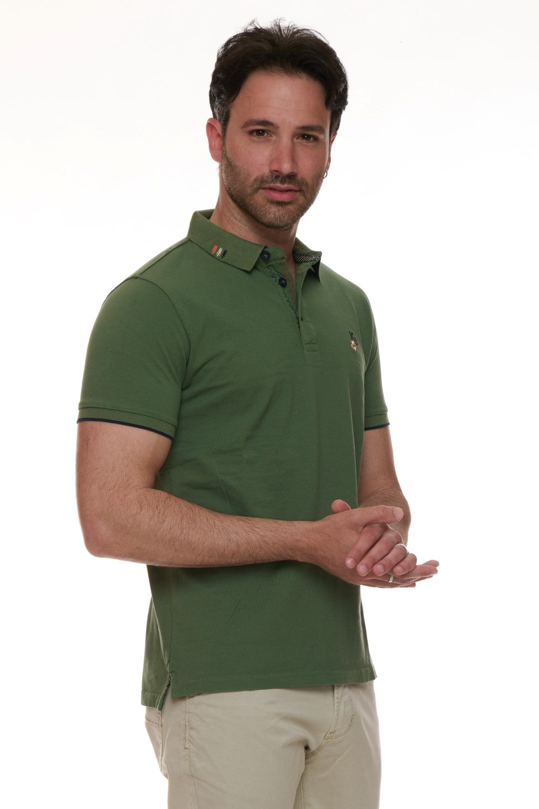 Polo con ricamo fiorellino