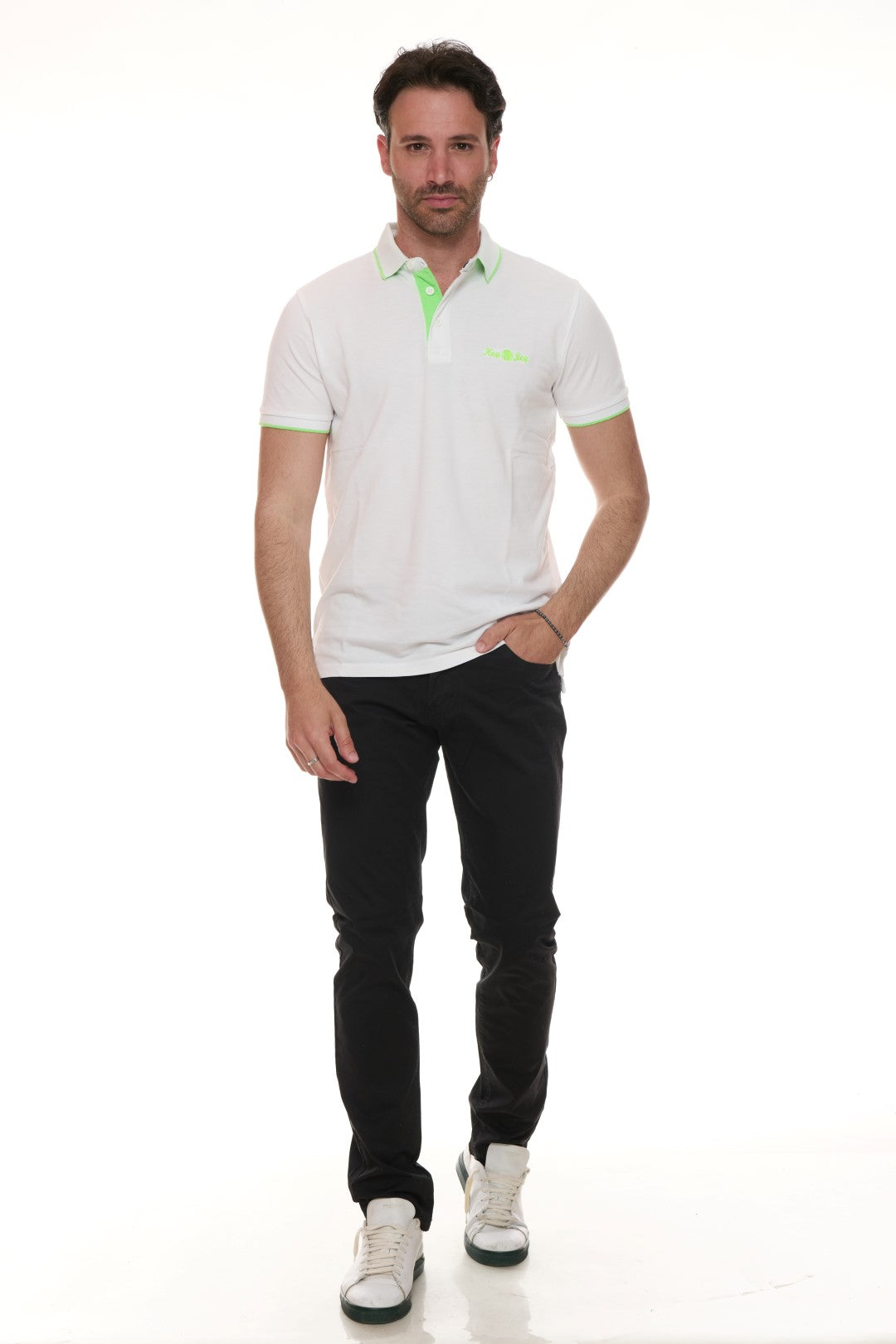 Polo con ricamo Fluo
