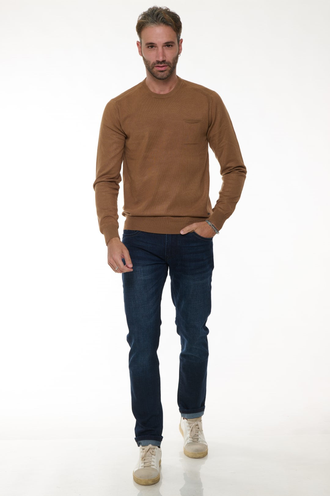 Crewneck Sweater with Pocket