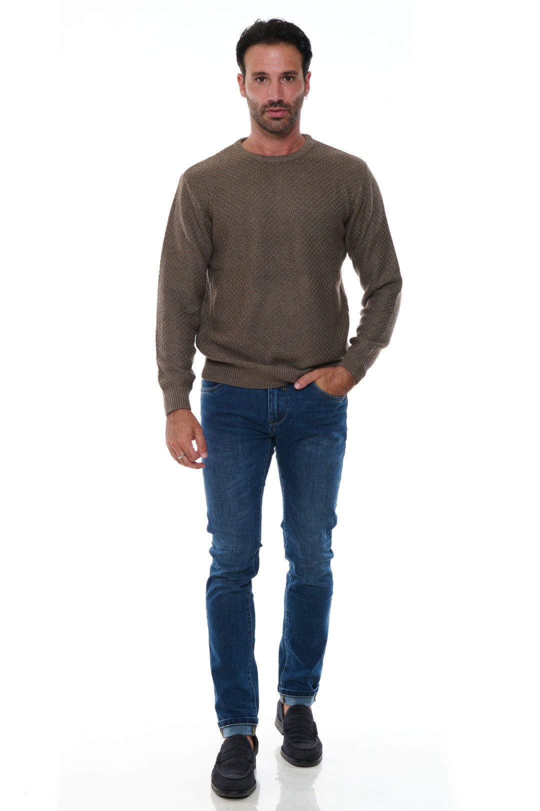 Maglia Girocollo Jacquard All-over