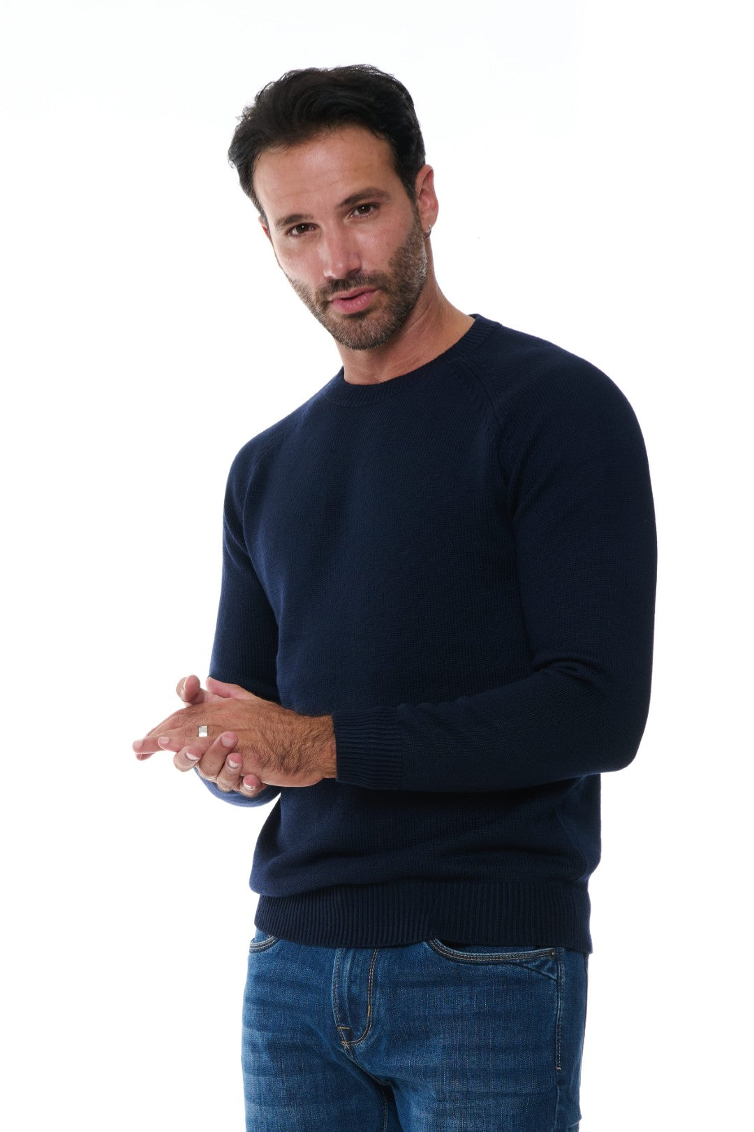 Maglia Girocollo Raglan Misto Lana