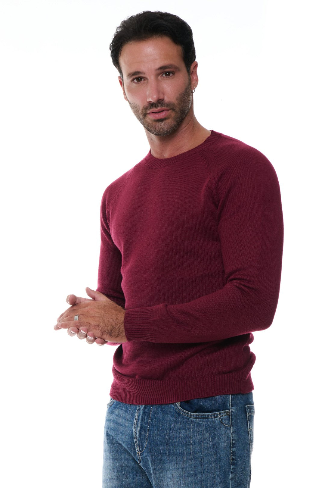 Maglia Girocollo Raglan Misto Lana
