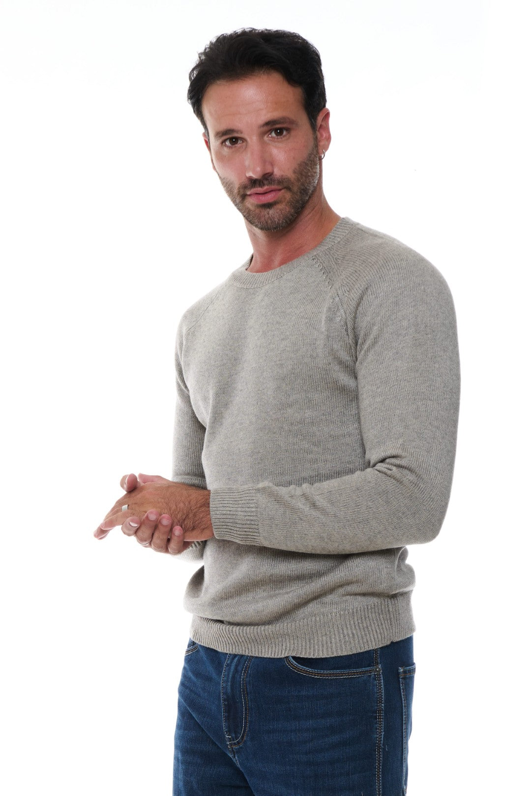 Maglia Girocollo Raglan Misto Lana