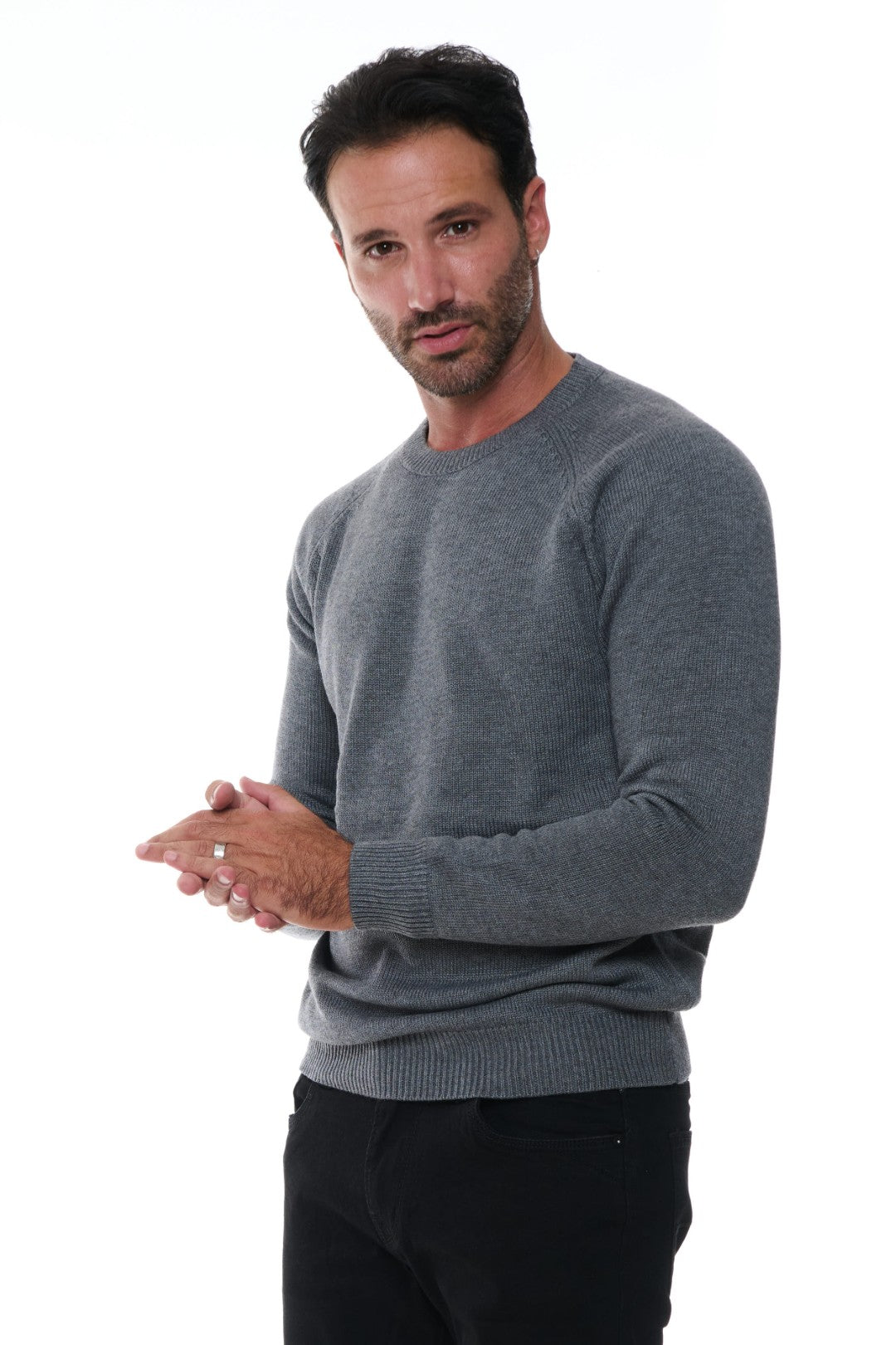 Maglia Girocollo Raglan Misto Lana