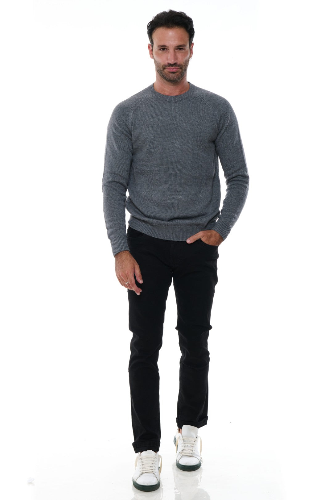 Maglia Girocollo Raglan Misto Lana