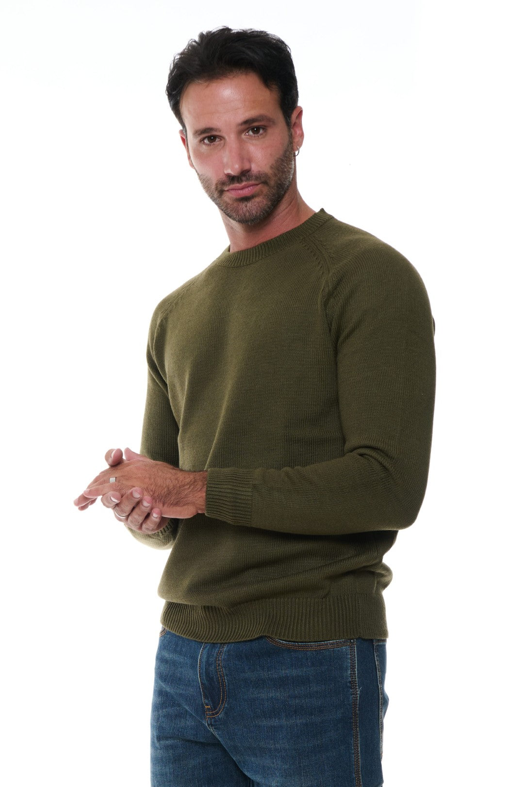 Maglia Girocollo Raglan Misto Lana