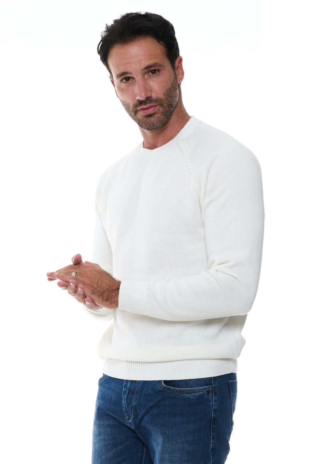 Maglia Girocollo Raglan Misto Lana