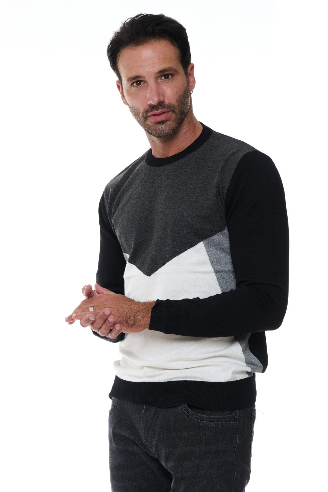 Maglia Girocollo Fantasia Geometrica