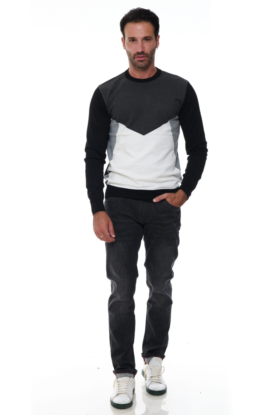Maglia Girocollo Fantasia Geometrica