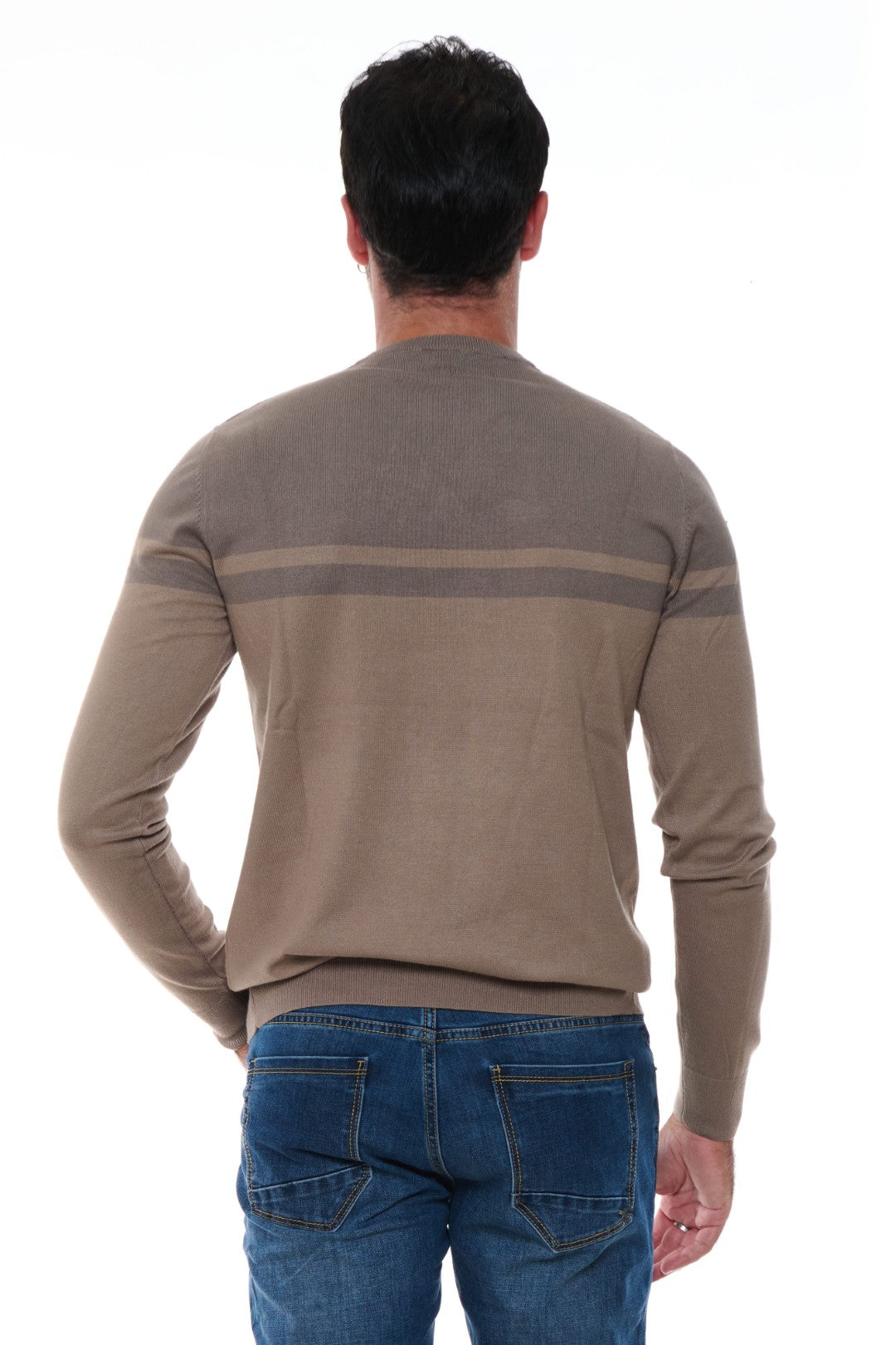Maglia Girocollo a Fasce Bicolore