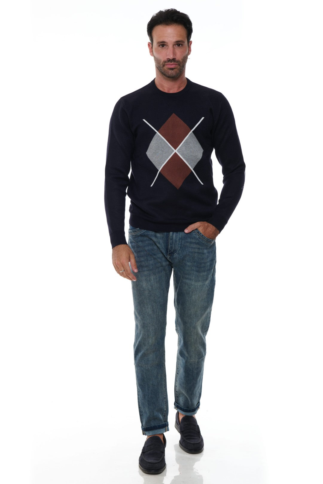 Maglia Girocollo con Rombi