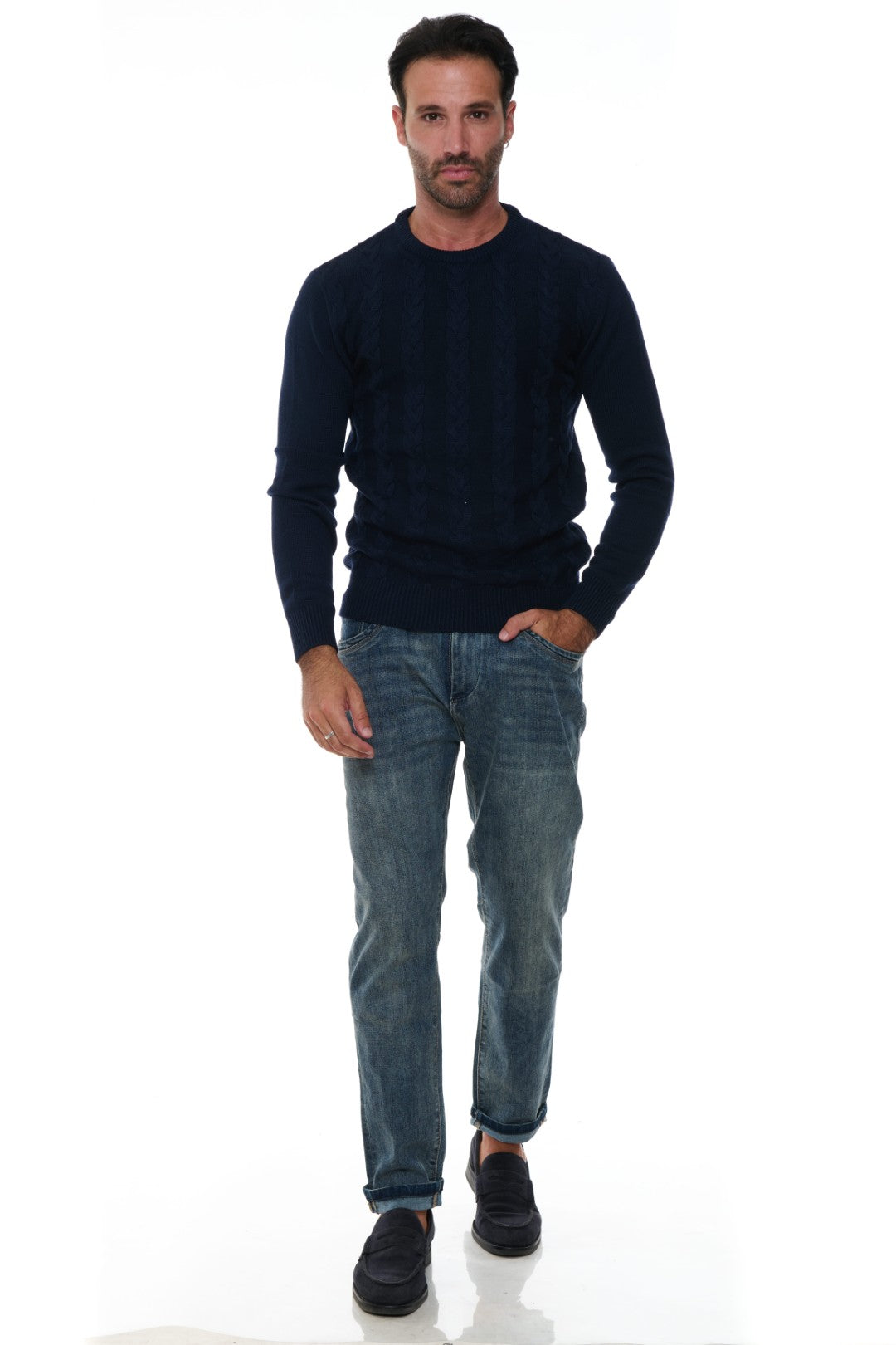 Maglia Girocollo Misto Lana