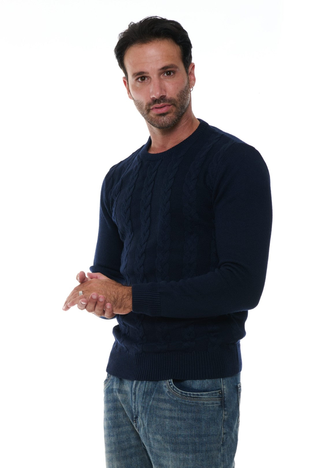 Maglia Girocollo Misto Lana