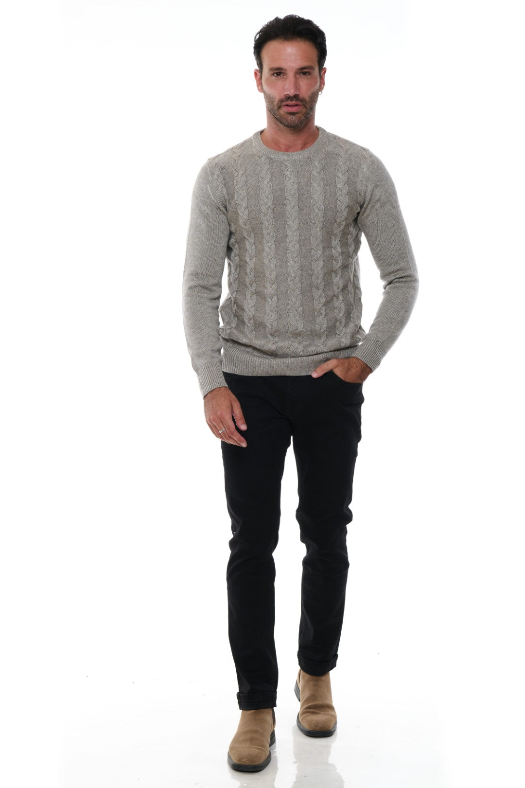 Maglia Girocollo Misto Lana