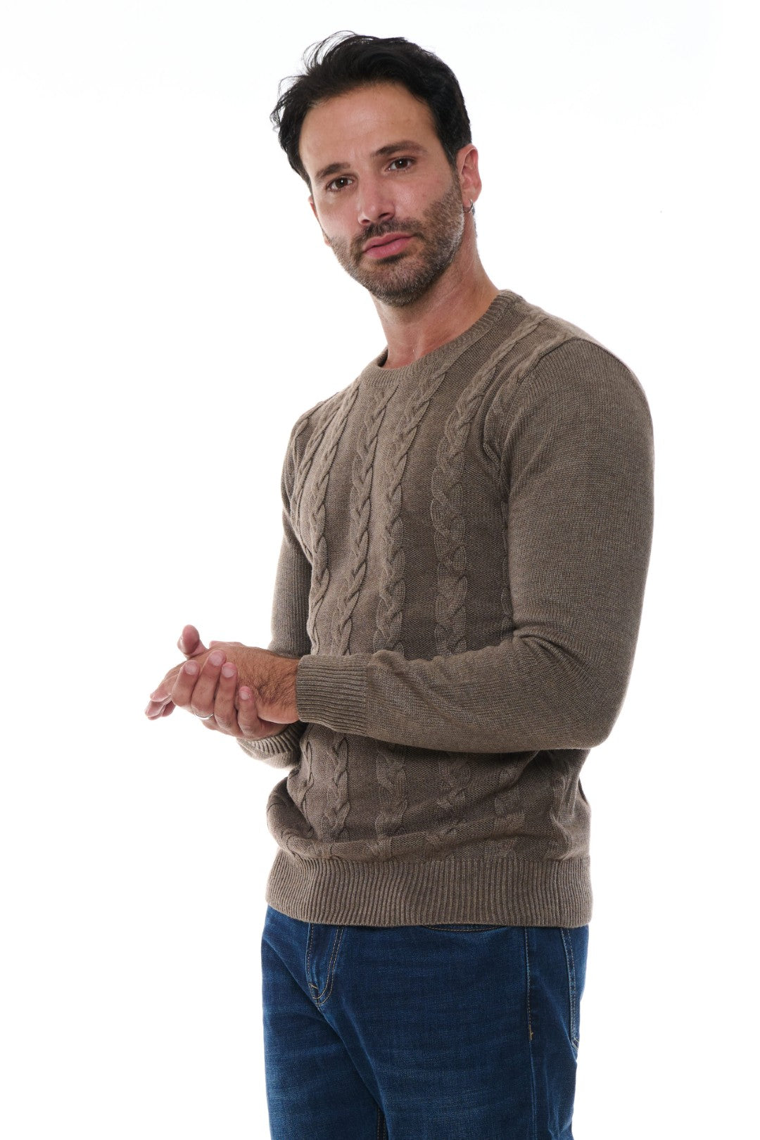 Maglia Girocollo Misto Lana