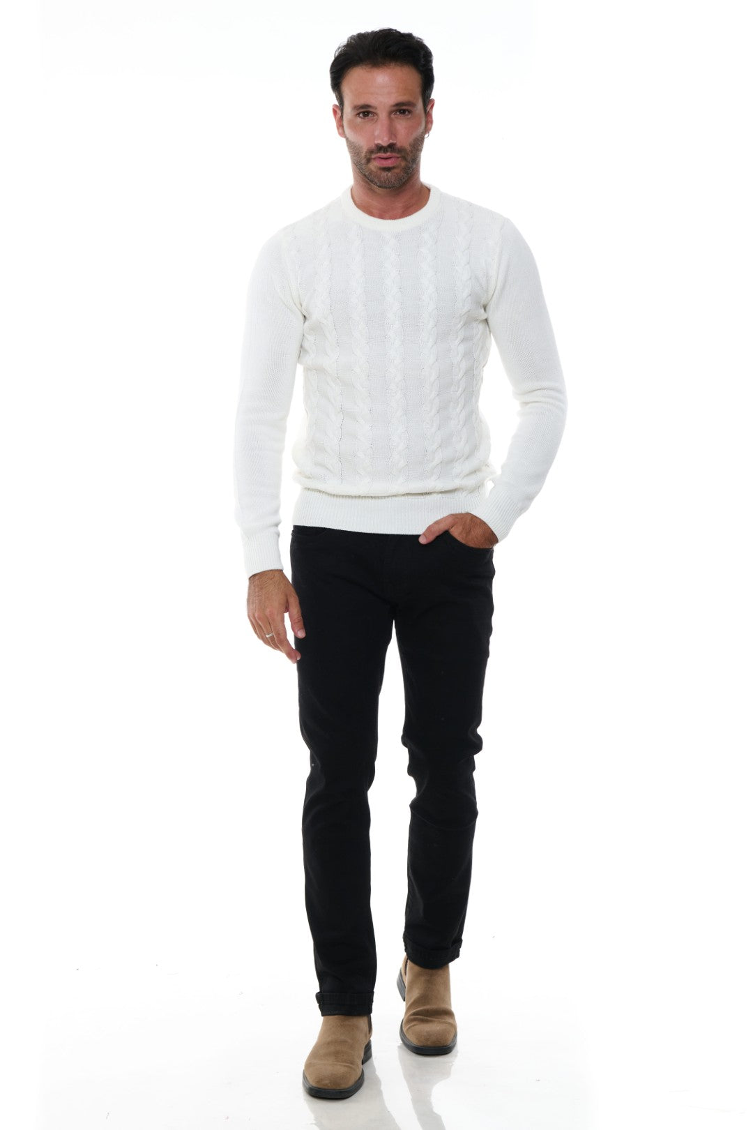 Maglia Girocollo Misto Lana