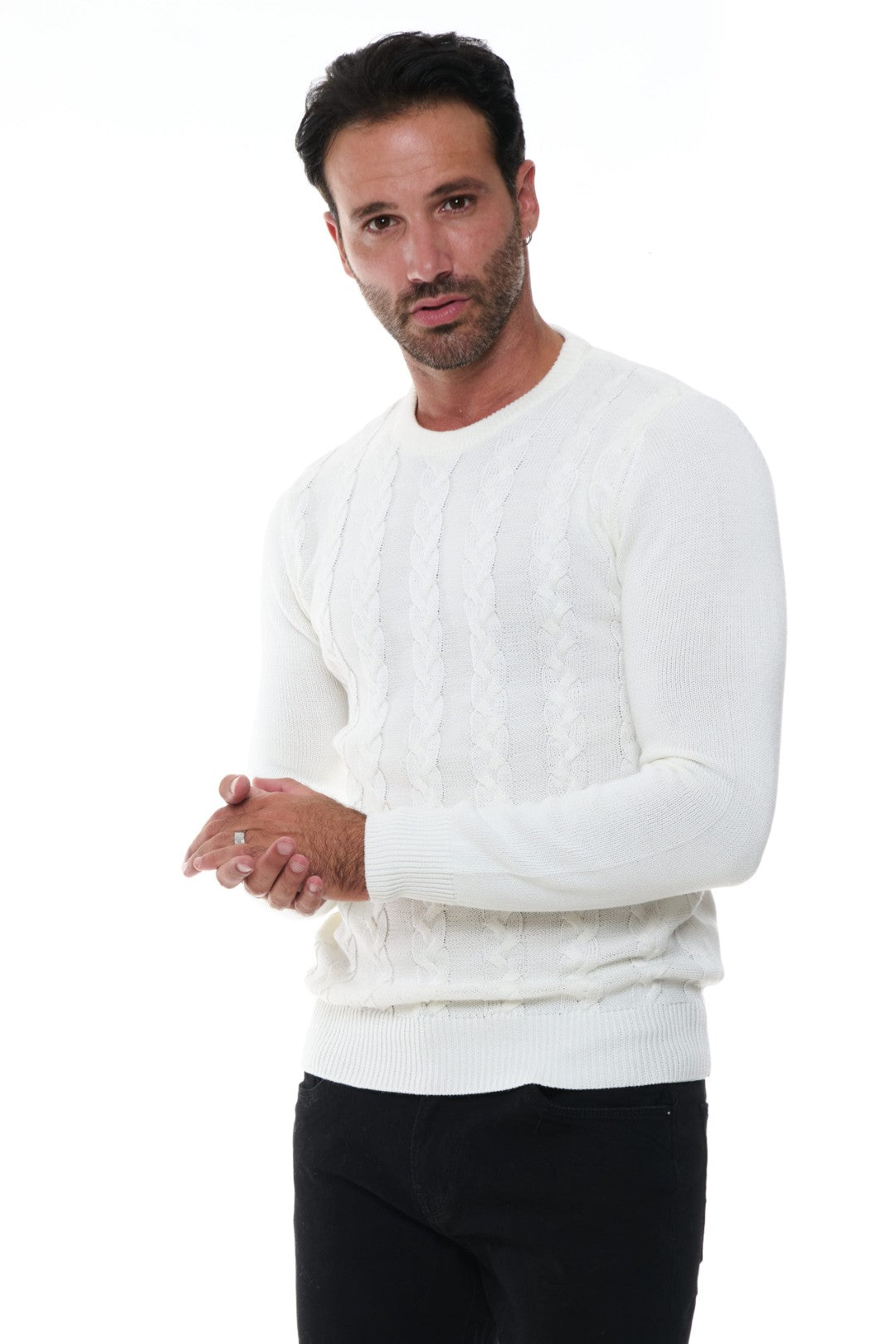 Maglia Girocollo Misto Lana