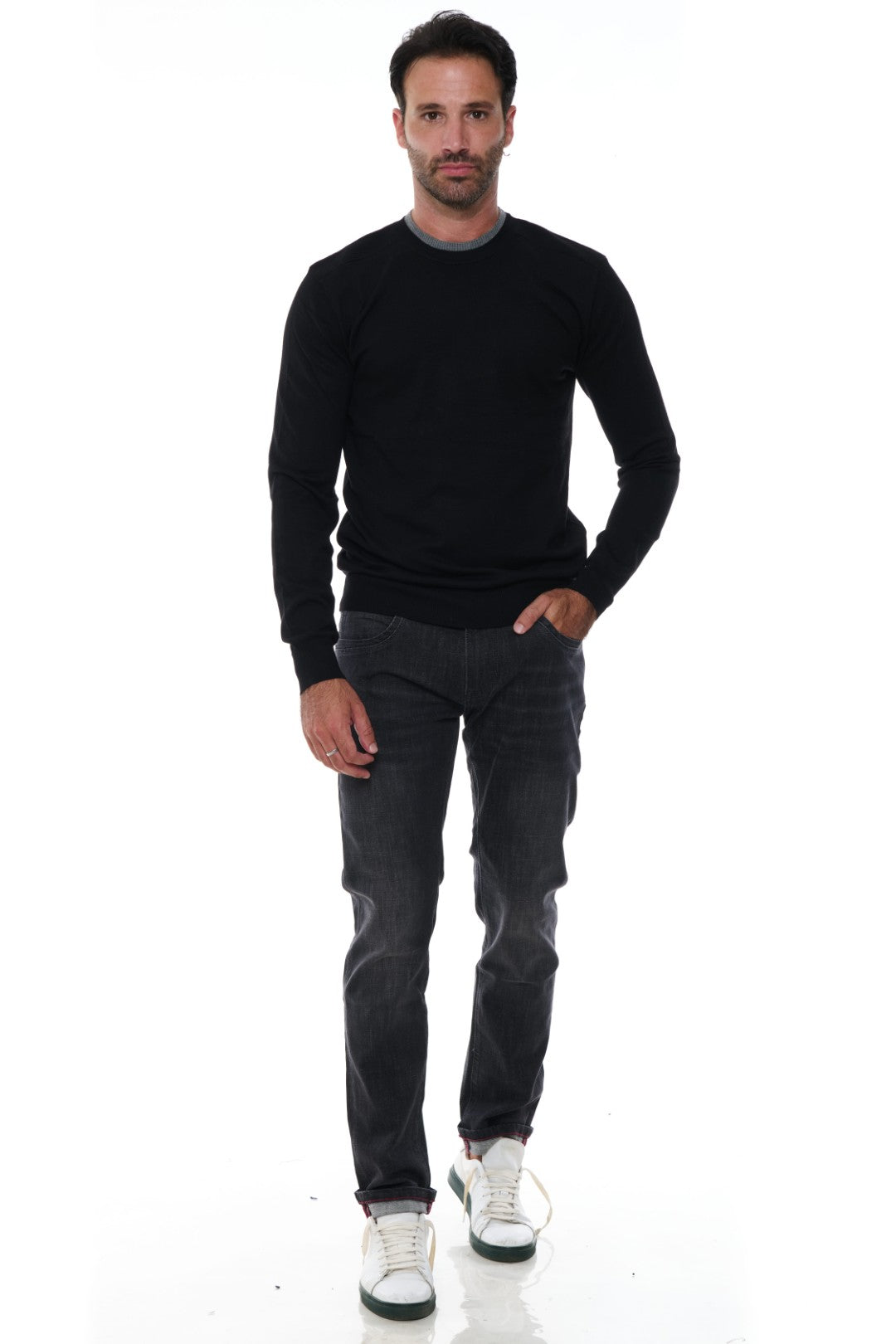Maglia Girocollo con contrasti