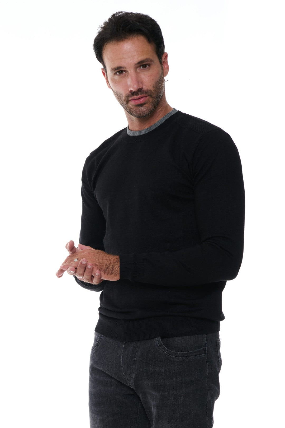 Maglia Girocollo con contrasti