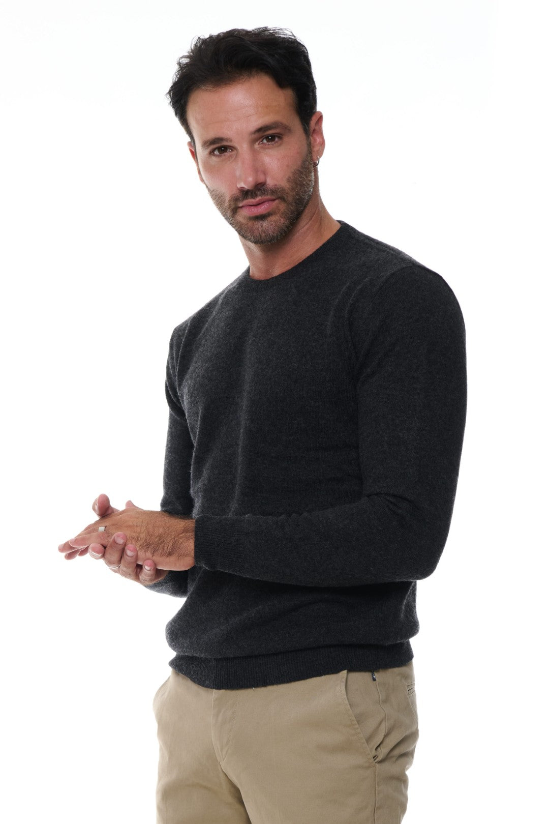 Maglia Girocollo Basico in Misto Cashmere
