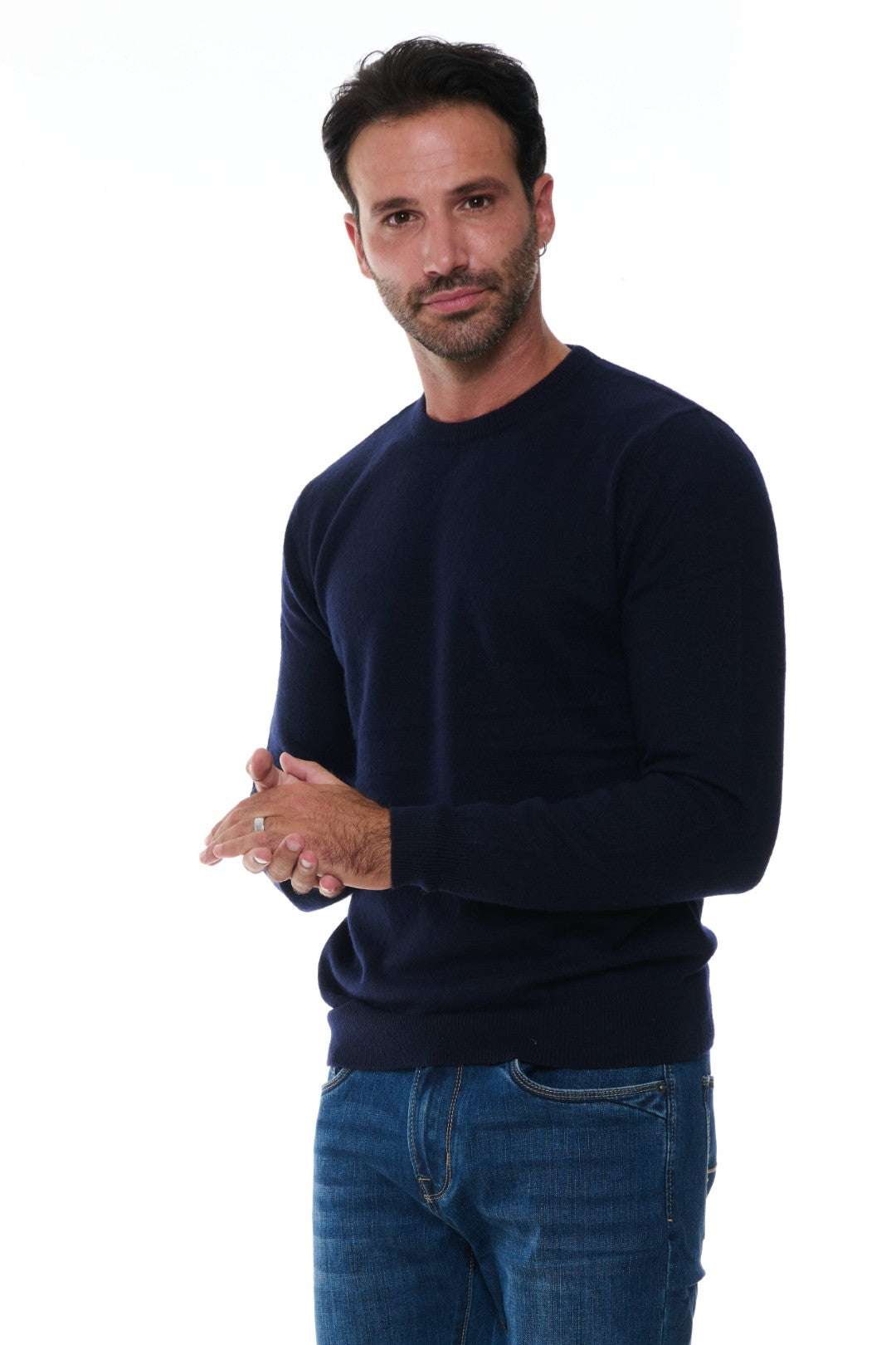 Maglia Girocollo Basico in Misto Cashmere
