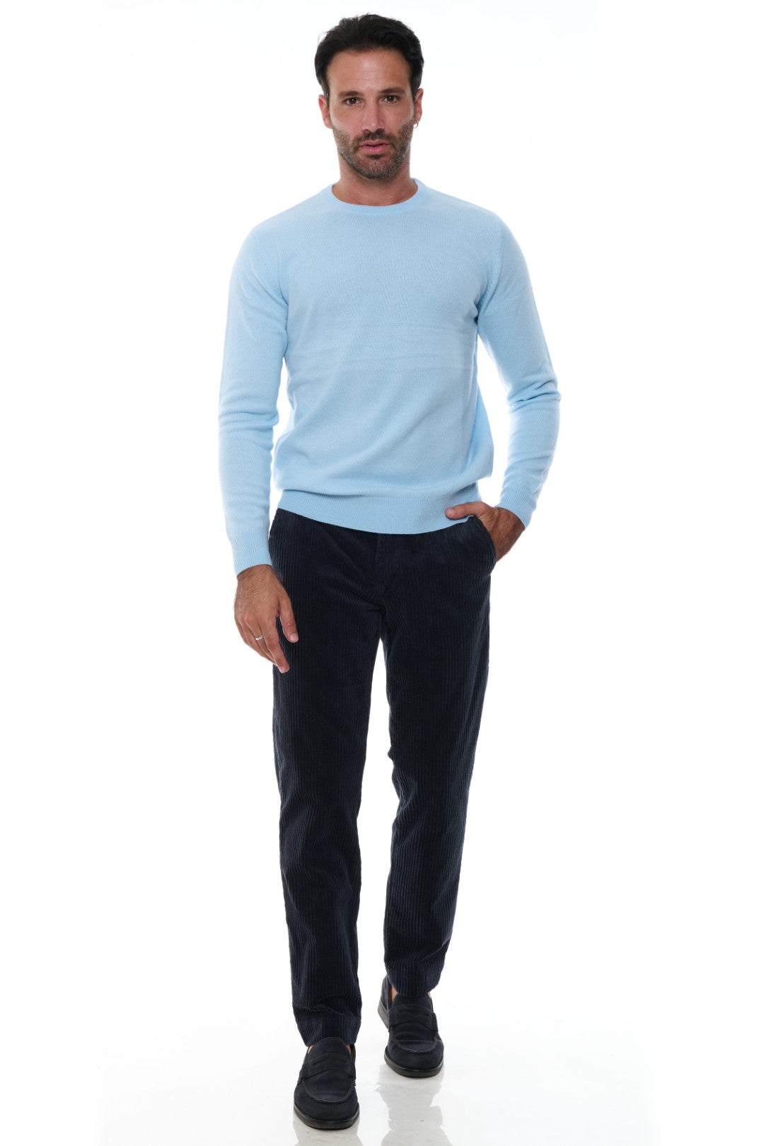 Maglia Girocollo Basico in Misto Cashmere