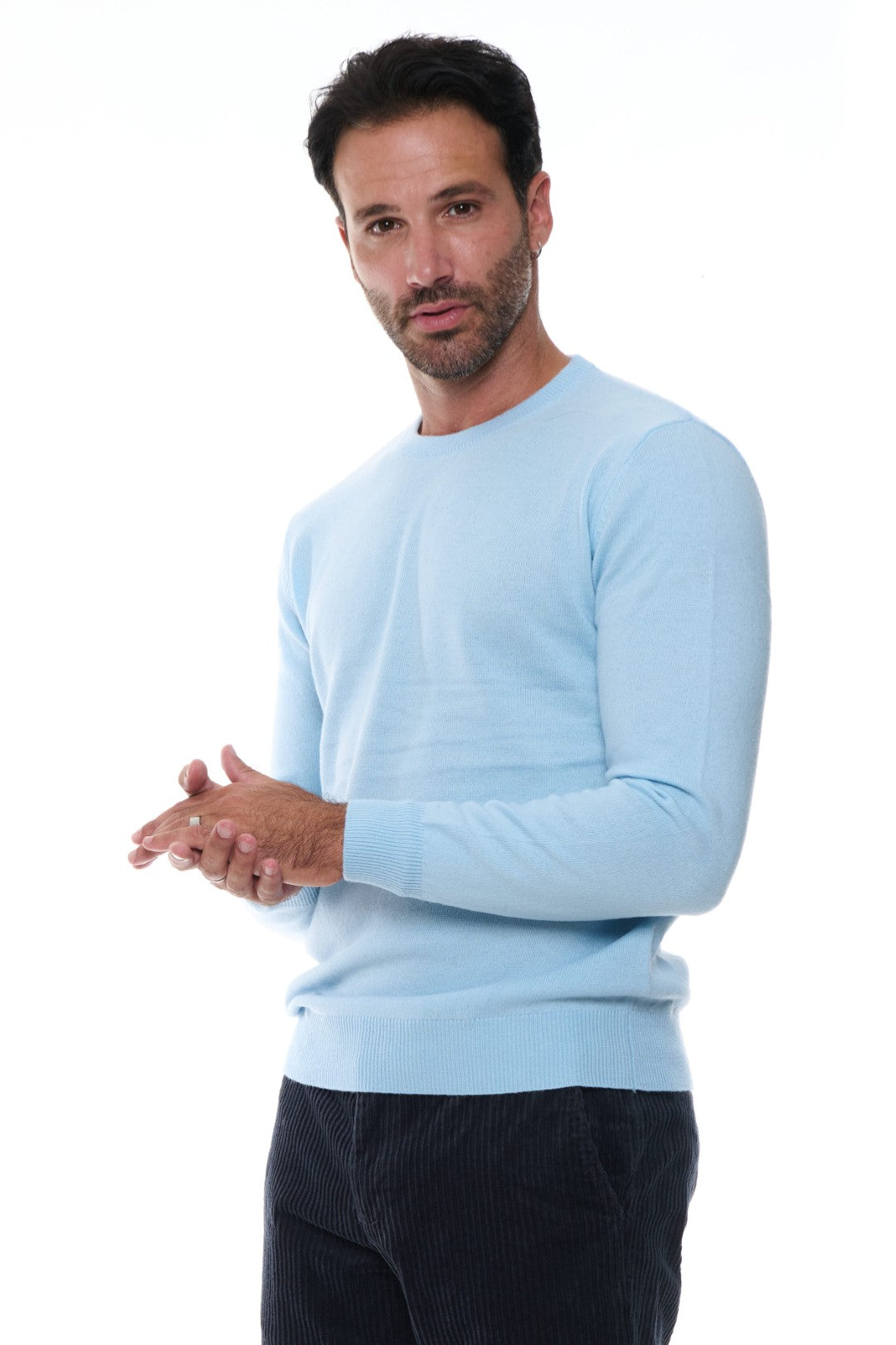 Maglia Girocollo Basico in Misto Cashmere